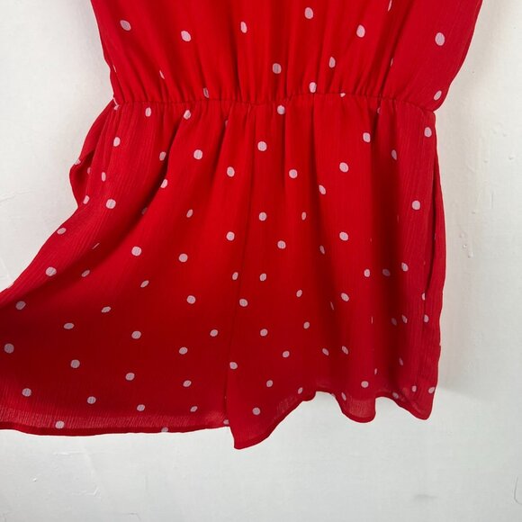 Vestique Polka Dot Tie Romper Lipstick Red Size Small S EUC L2611 - Picture 16 of 16